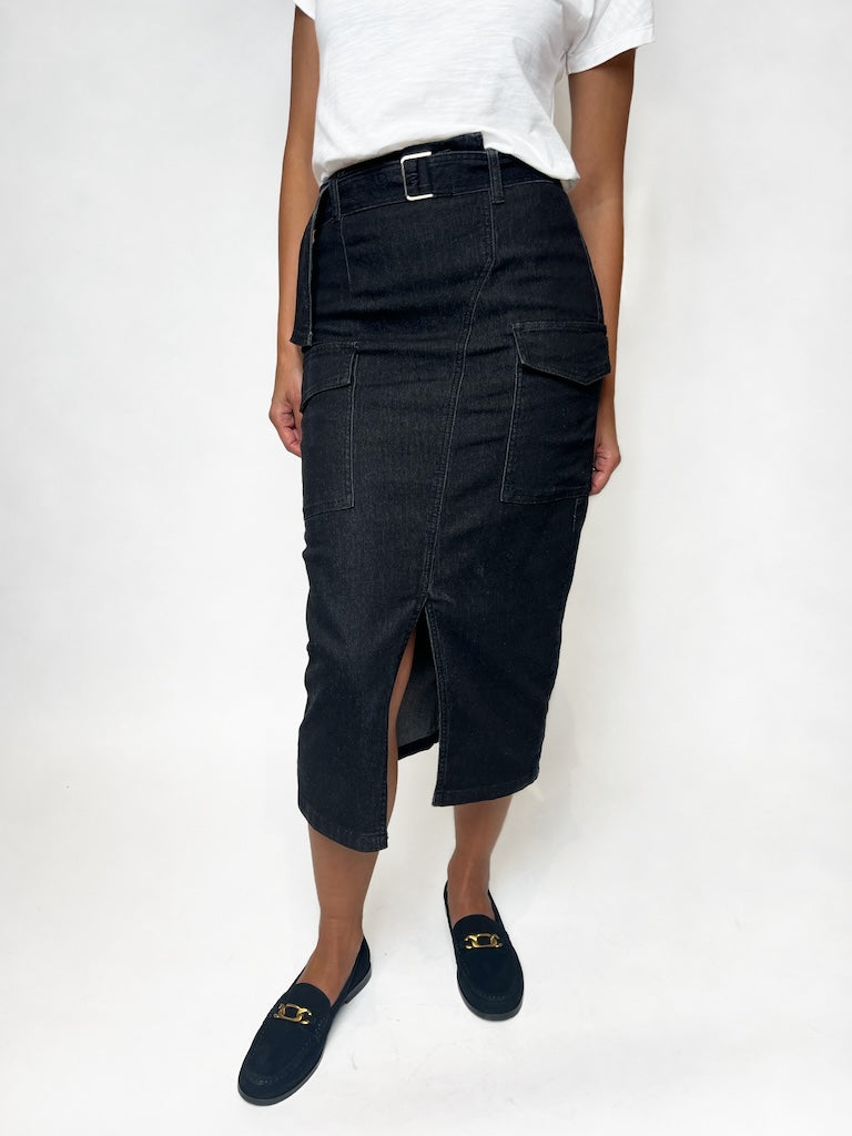 INZAGI UTILITY DENIM SKIRT