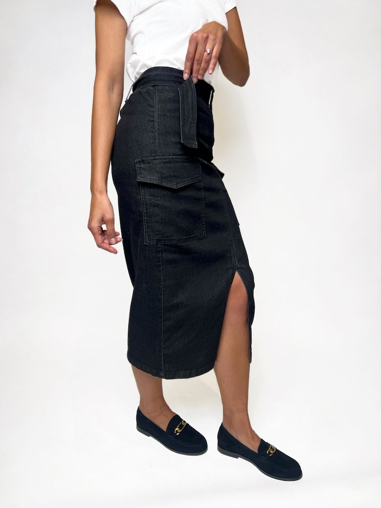 INZAGI UTILITY DENIM SKIRT