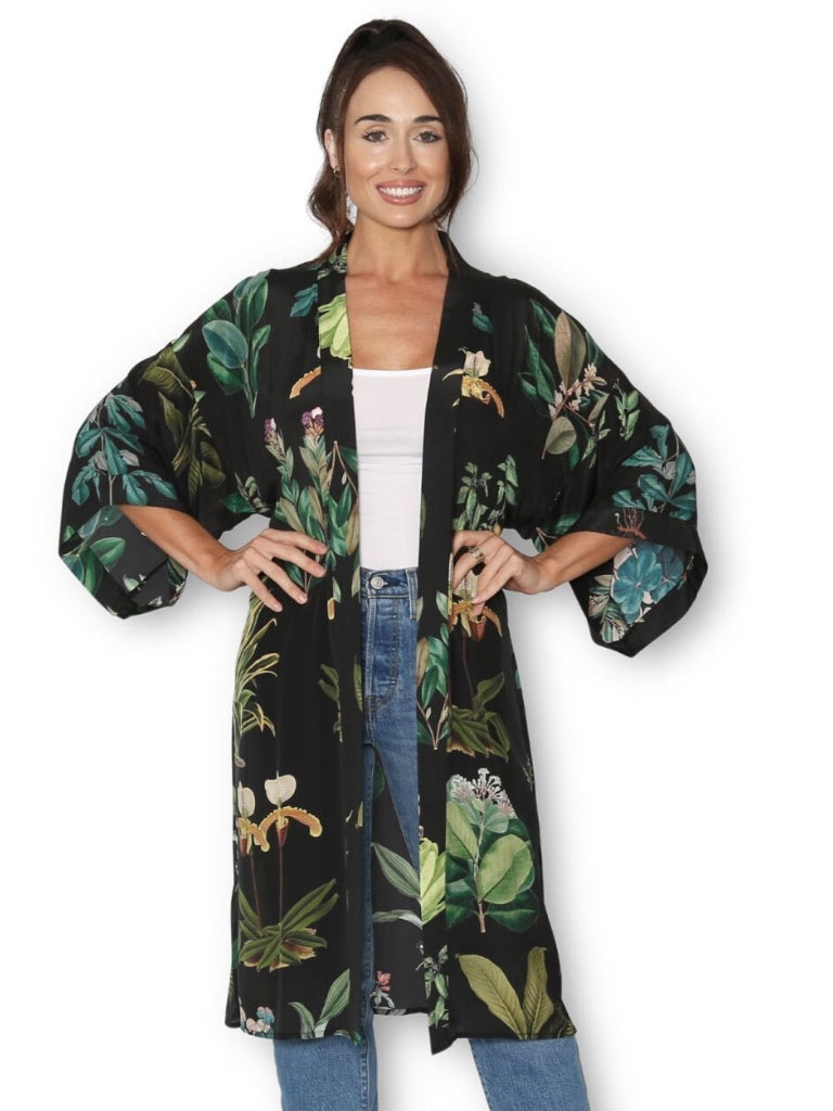 THE ARTISTS LABEL ANCIENT BOTANY LONG KIMONO