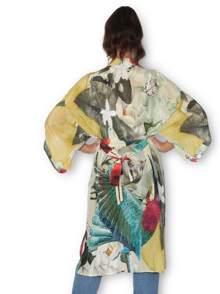 THE ARTISTS LABEL JARDIN ORANGE LONG KIMONO