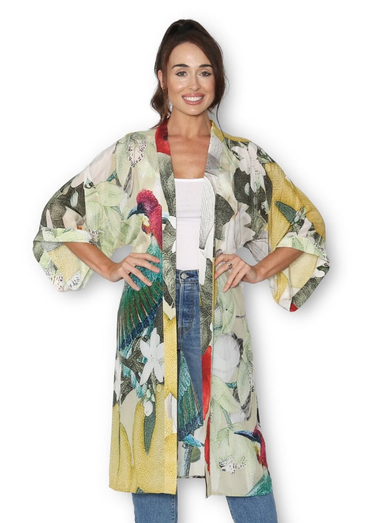 THE ARTISTS LABEL JARDIN ORANGE LONG KIMONO