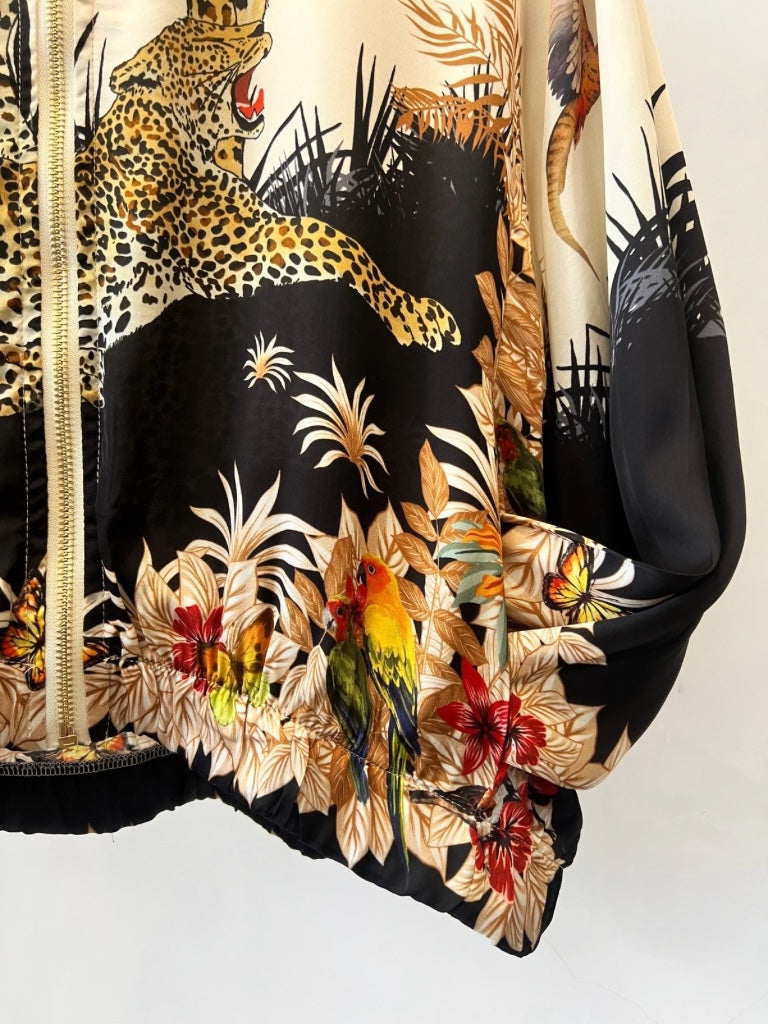AMICI SILK LEOPARD BOMBER