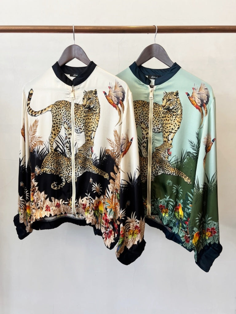 AMICI SILK LEOPARD BOMBER