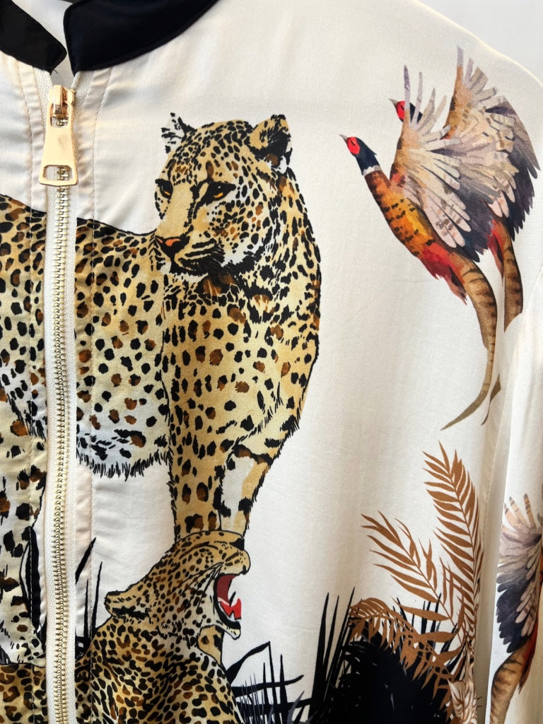 AMICI SILK LEOPARD BOMBER