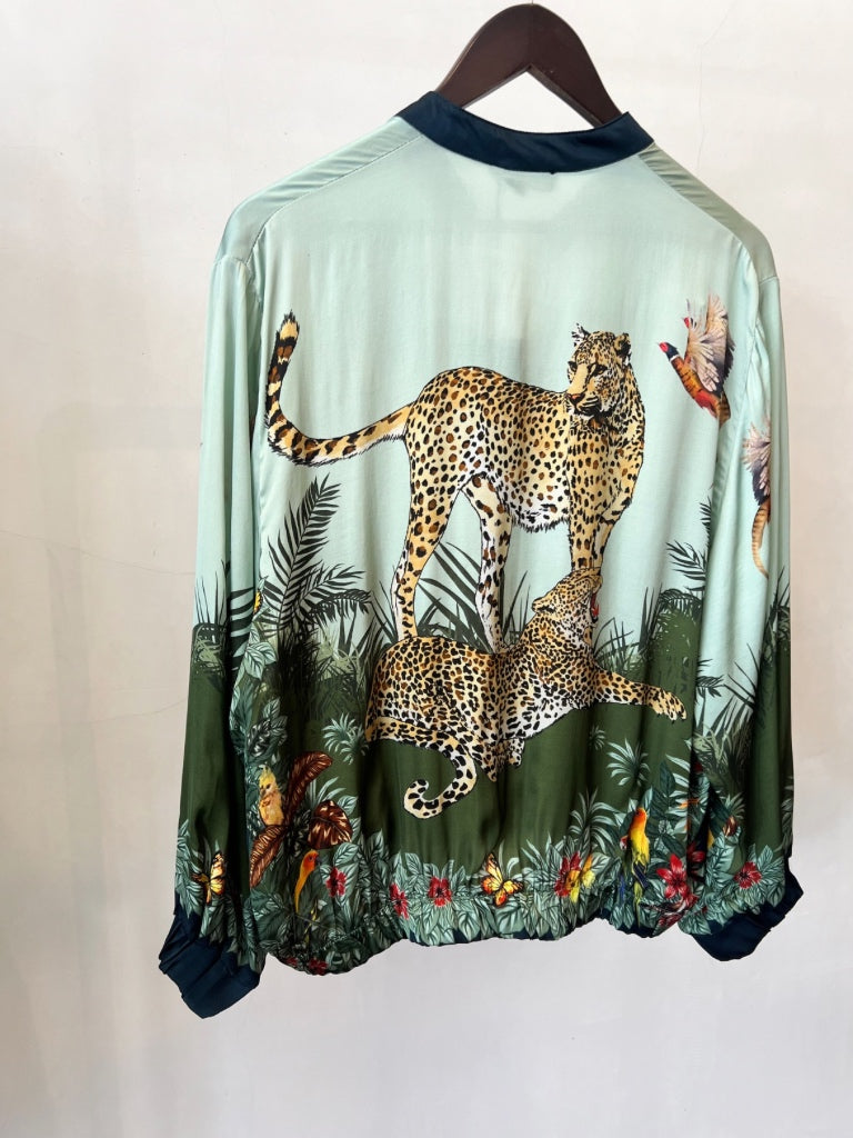 AMICI SILK LEOPARD BOMBER