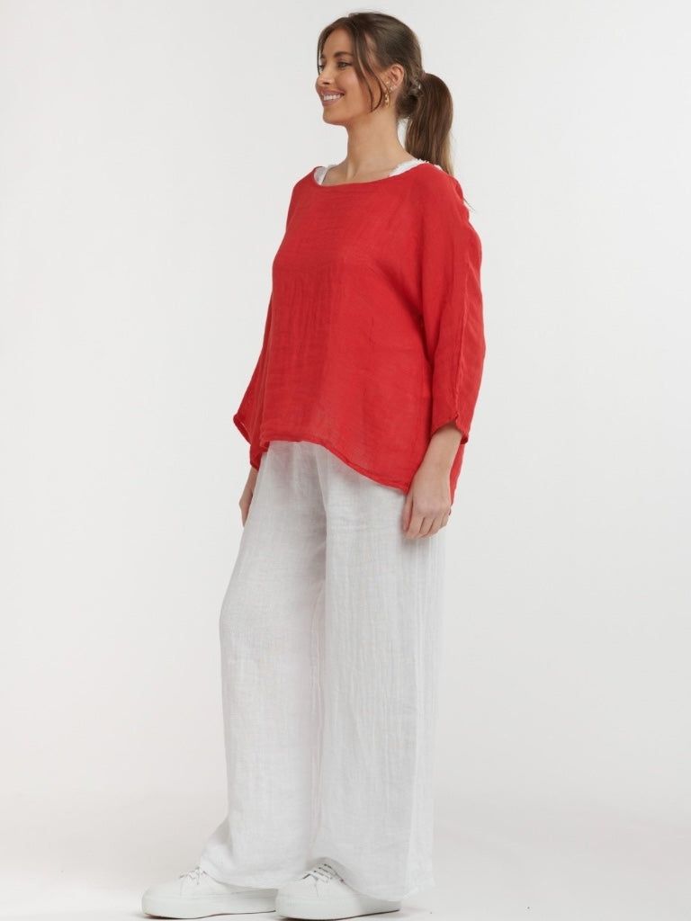 URBAN LUXURY LAURA LINEN TOP