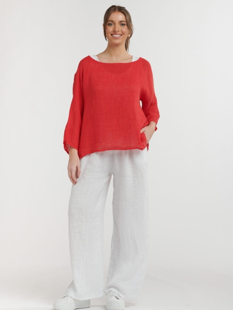 URBAN LUXURY LAURA LINEN TOP