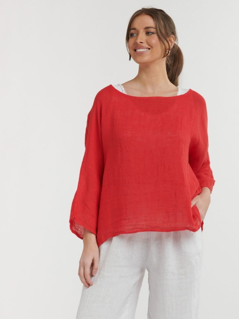 URBAN LUXURY LAURA LINEN TOP