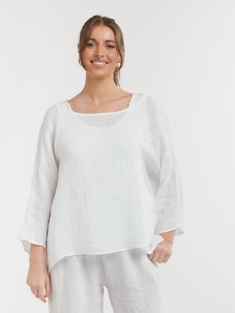 URBAN LUXURY LAURA LINEN TOP