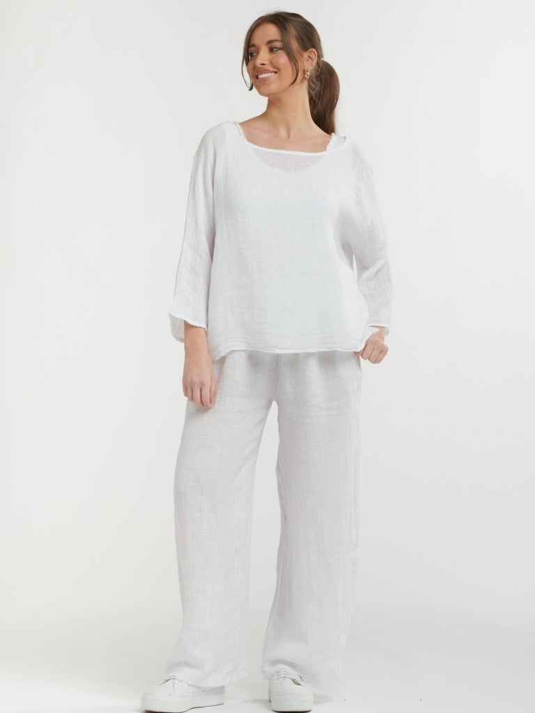 URBAN LUXURY LAURA LINEN TOP