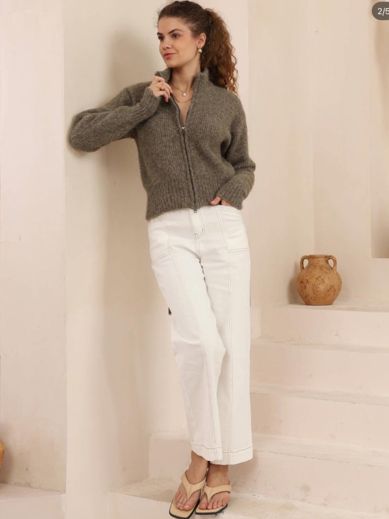IRIS MAXI ZAHLI DOUBLE ZIPPER CARDI