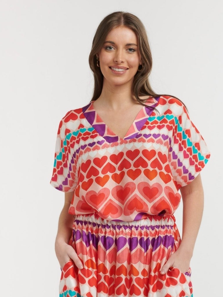 URBAN LUXURY HEARTS BLOUSE