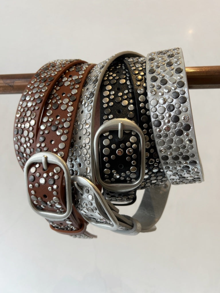 INZAGI LEATHER STUDDED BELT