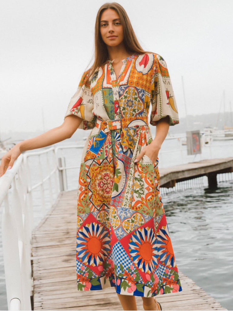 LABEL OF LOVE AMALFI MOSAIC DRESS