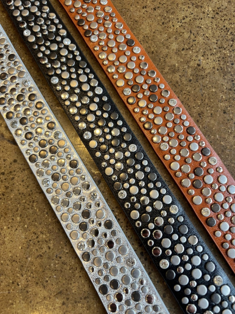 INZAGI LEATHER STUDDED BELT