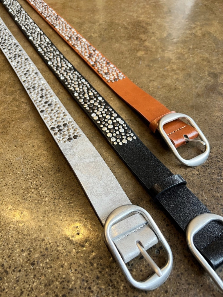 INZAGI LEATHER STUDDED BELT