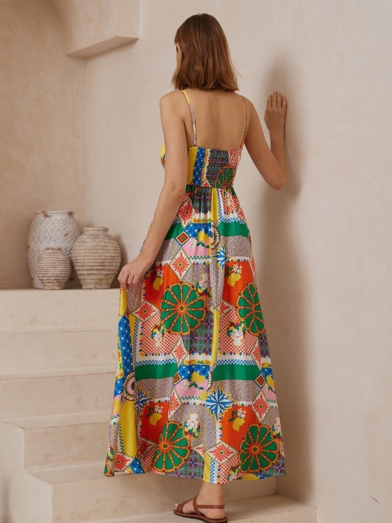 IRIS MAXI SICILIA STRAPPY DRESS