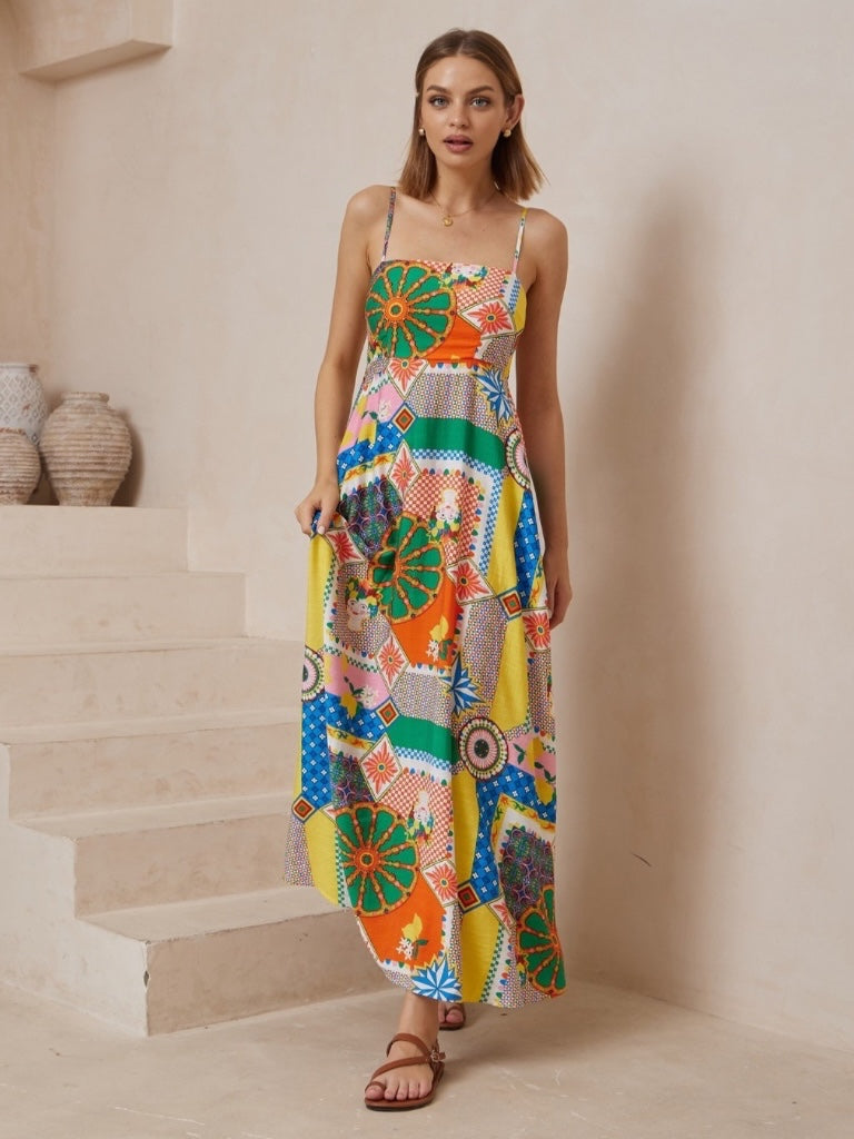IRIS MAXI SICILIA STRAPPY DRESS