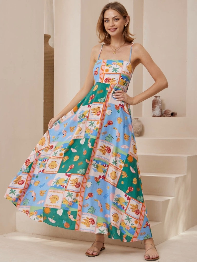 IRIS MAXI SICILIA STRAPPY DRESS