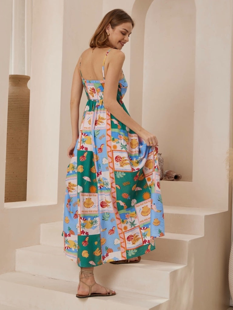 IRIS MAXI SICILIA STRAPPY DRESS