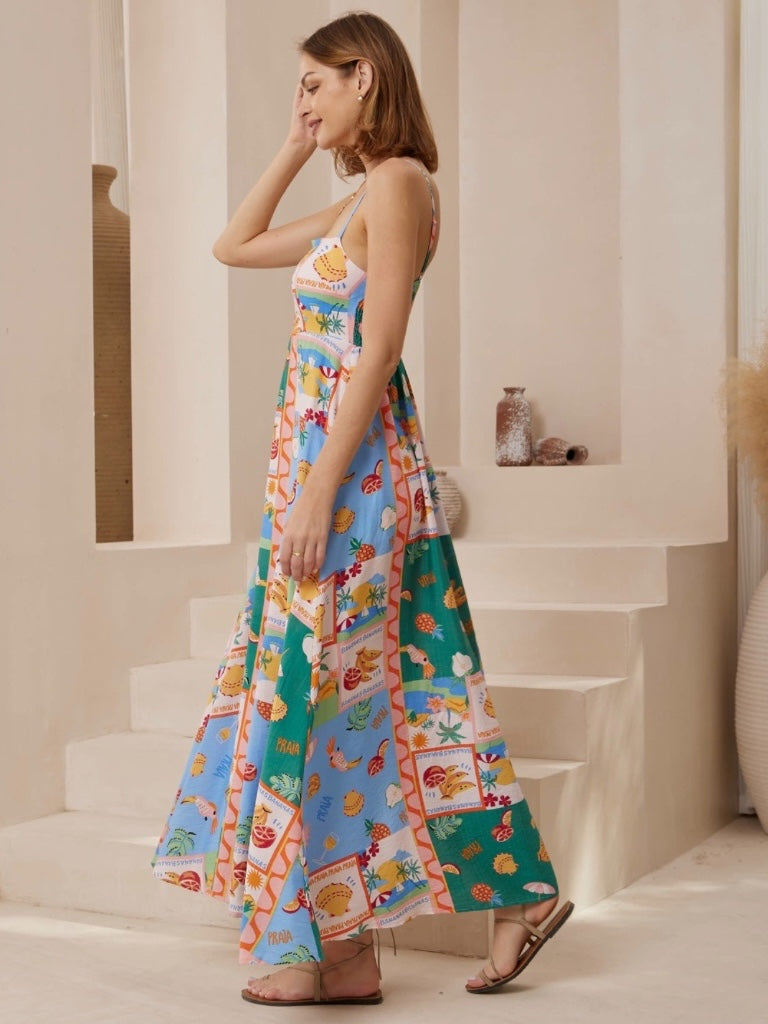 IRIS MAXI SICILIA STRAPPY DRESS