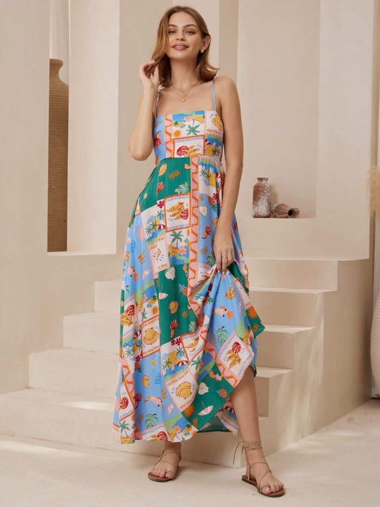 IRIS MAXI SICILIA STRAPPY DRESS