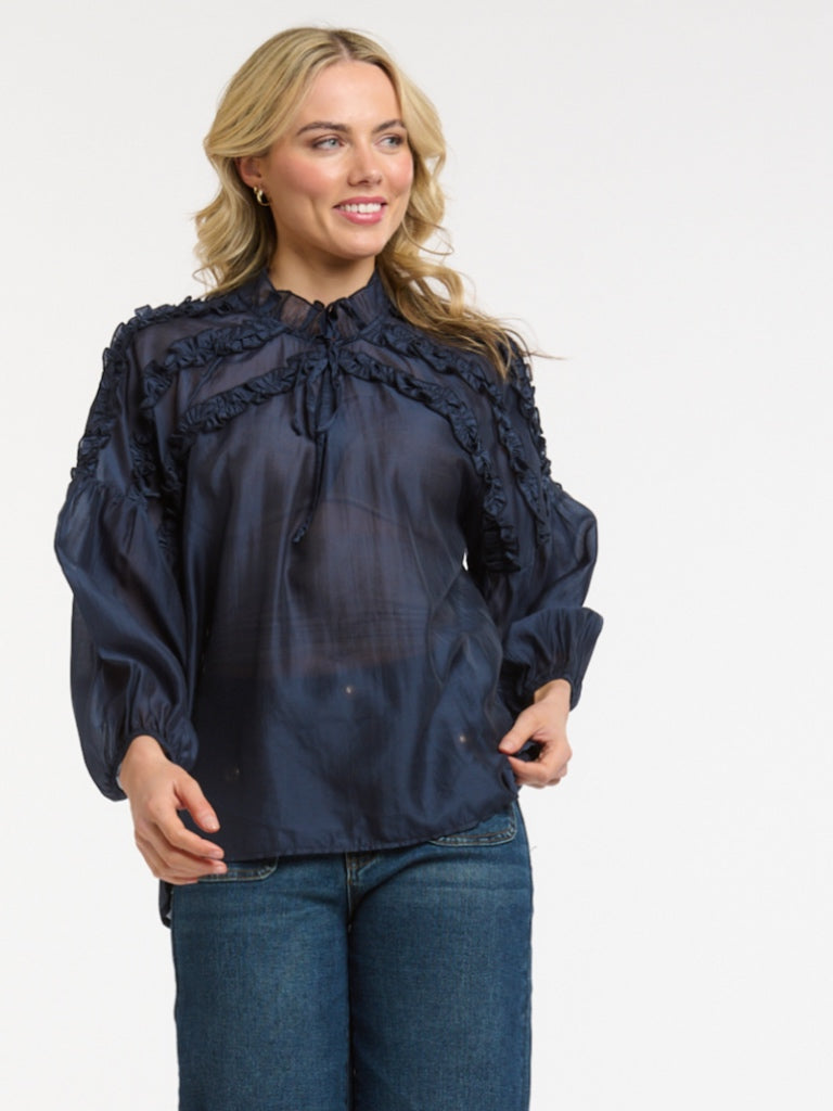 URBAN LUXURY RILEY RUFFLE BLOUSE