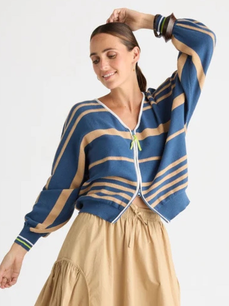 ZAKET &amp; PLOVER SANTORINI ZIPPER CARDI