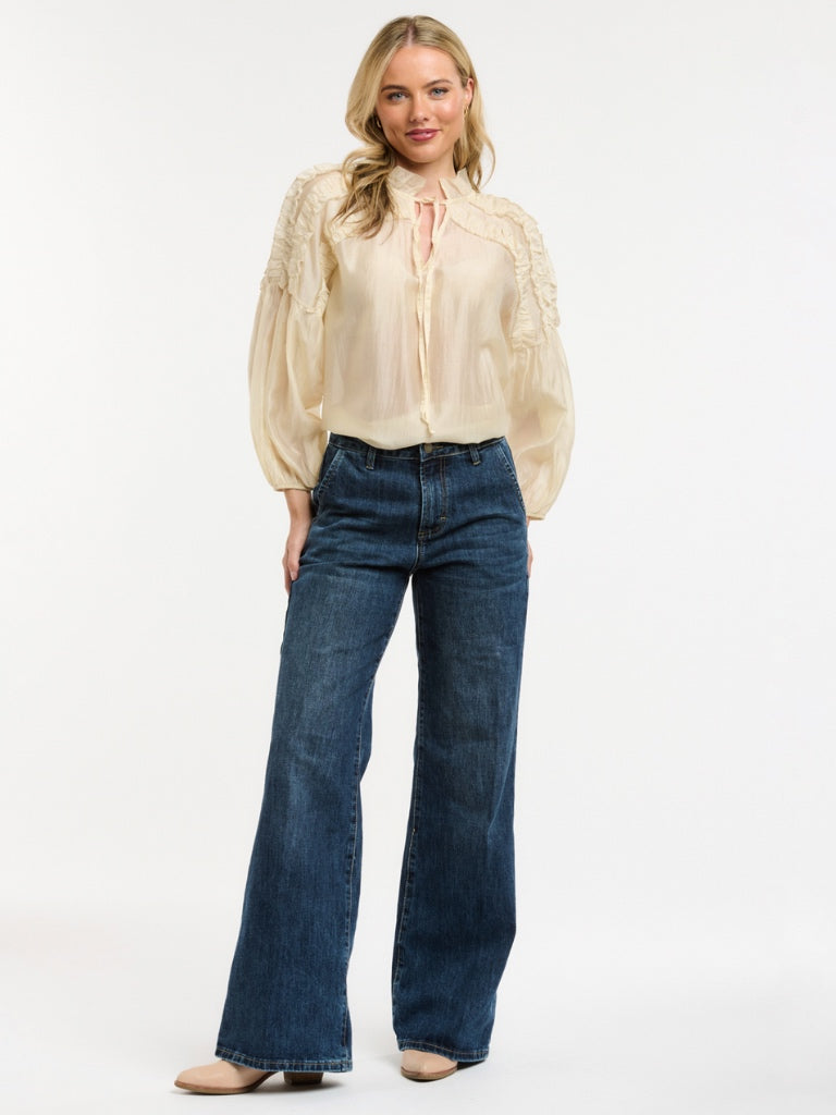 URBAN LUXURY RUMI RUFFLE BLOUSE