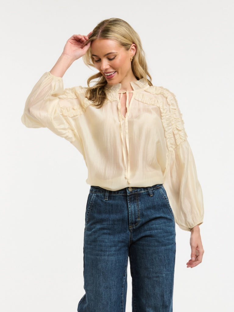 URBAN LUXURY RUMI RUFFLE BLOUSE