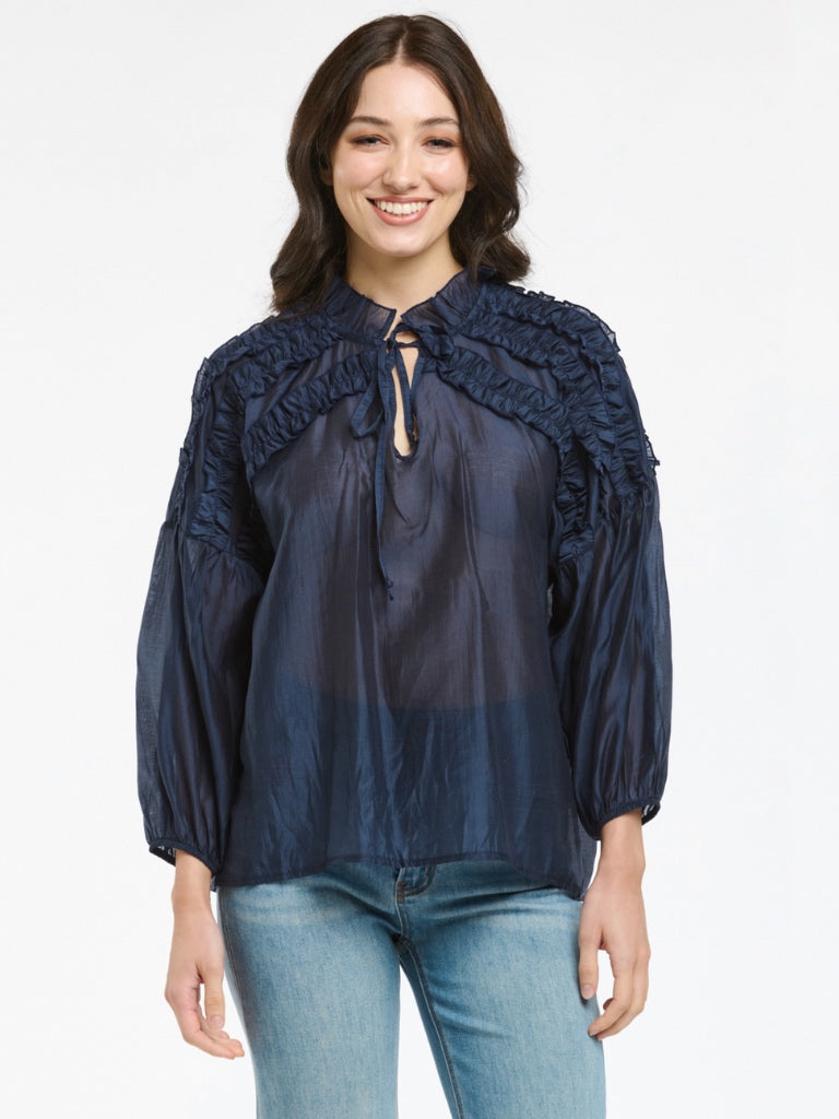 URBAN LUXURY RUMI RUFFLE BLOUSE