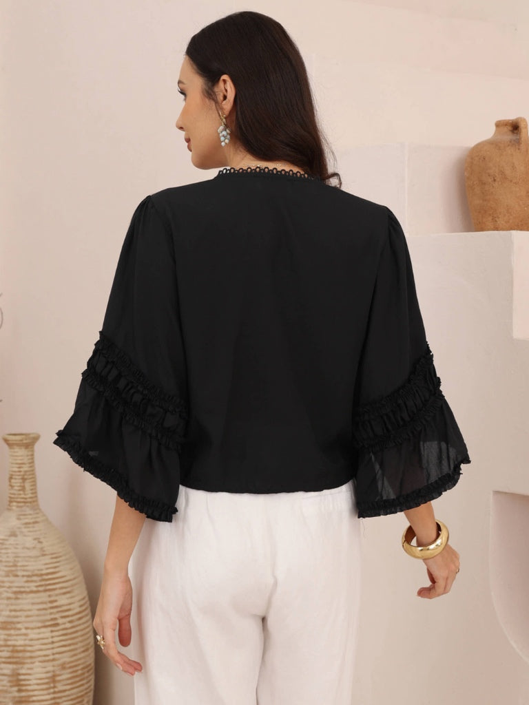 IRIS MAXI TESSA TIE FRONT BLOUSE