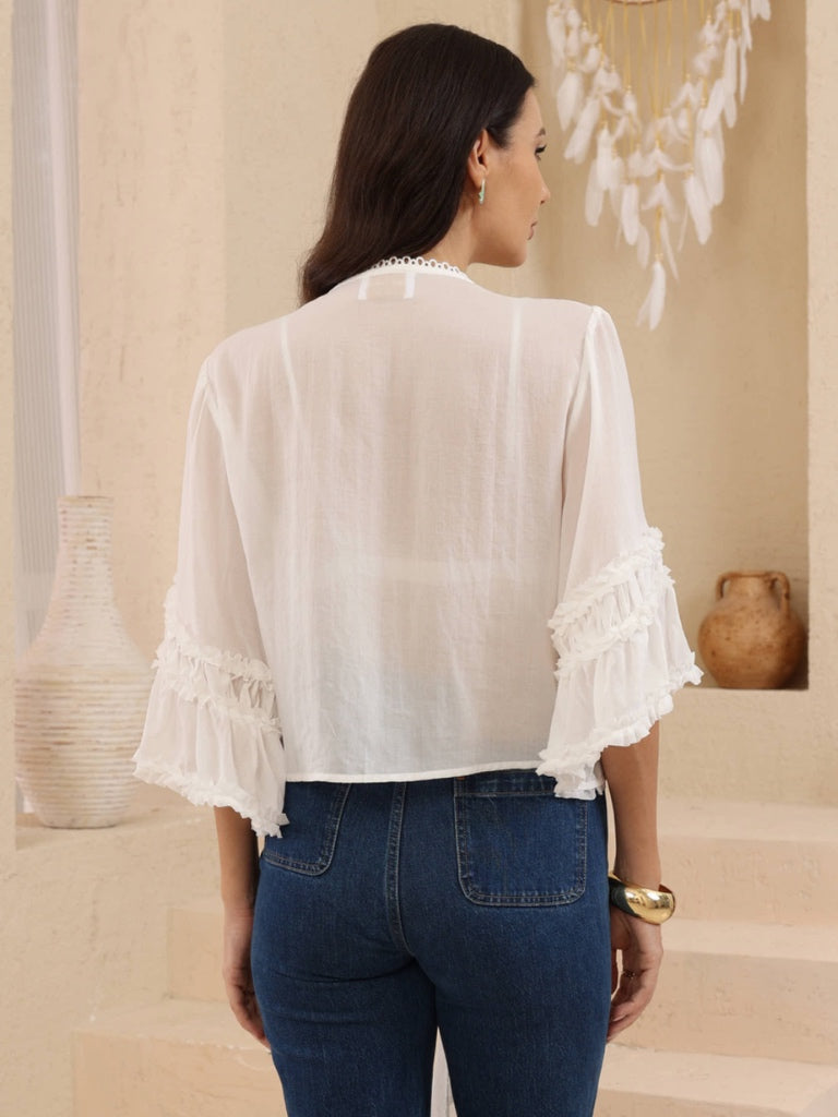 IRIS MAXI TESSA TIE FRONT BLOUSE