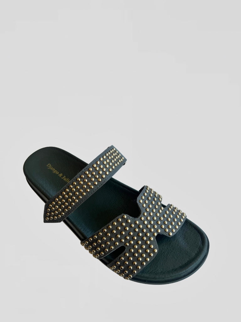 DJANGO & JULIETTE SIENNA STUDDED SLIDE