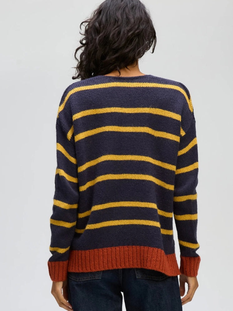 LD & CO. COZY V STRIPE KNIT