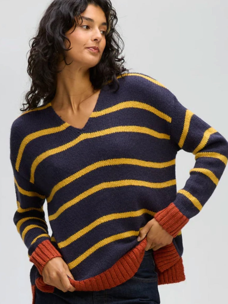 LD &amp; CO. COZY V STRIPE KNIT