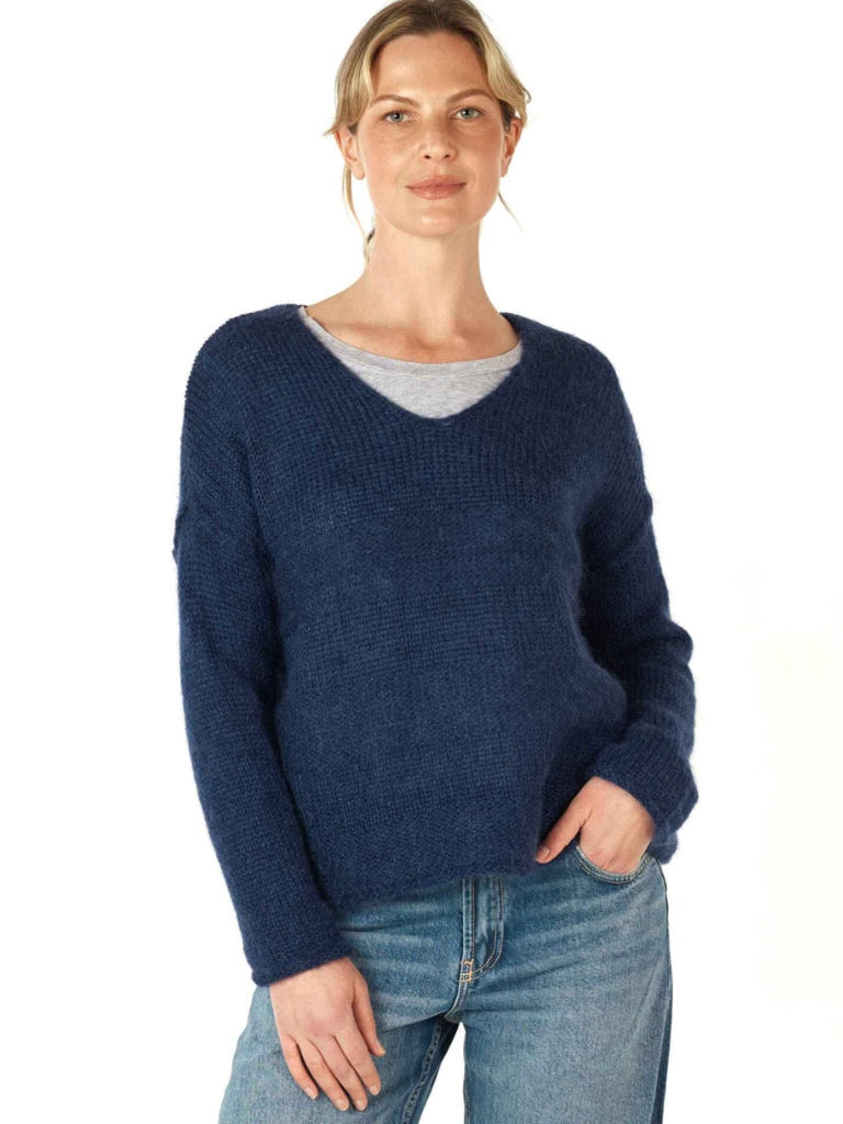 ZAKET &amp; PLOVER MOHAIR VEE JUMPER