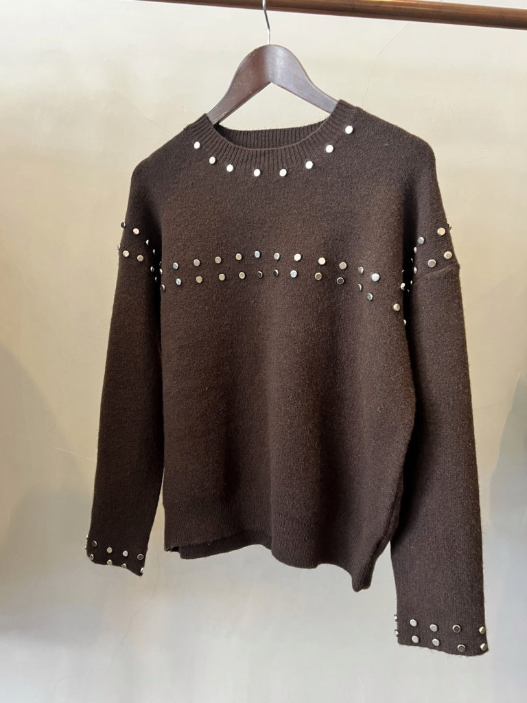 PAPER HEART SIENNA STUDDED SWEATER