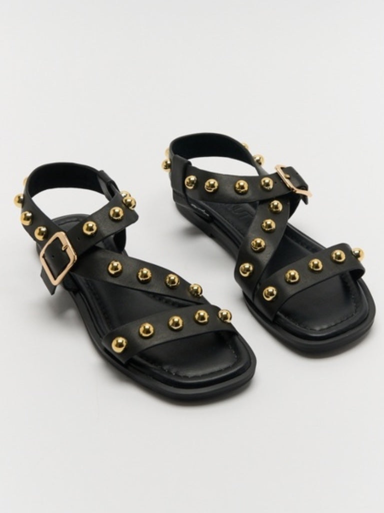 WALNUT REID STUD SANDAL