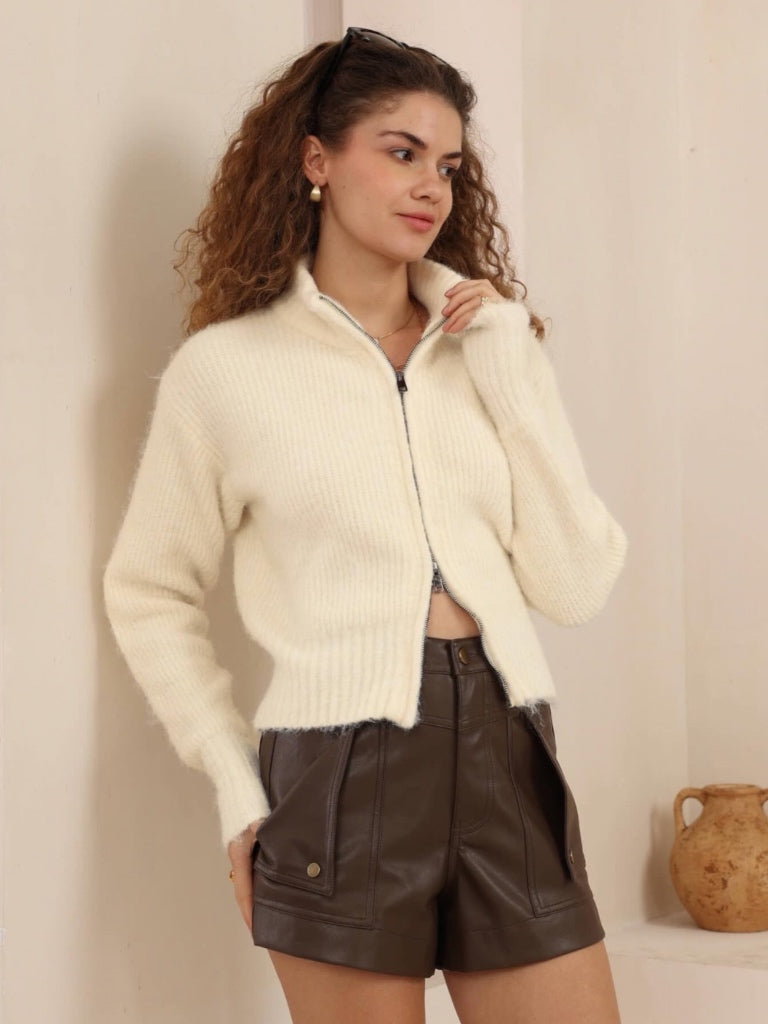 IRIS MAXI ZAHLI DOUBLE ZIPPER CARDI