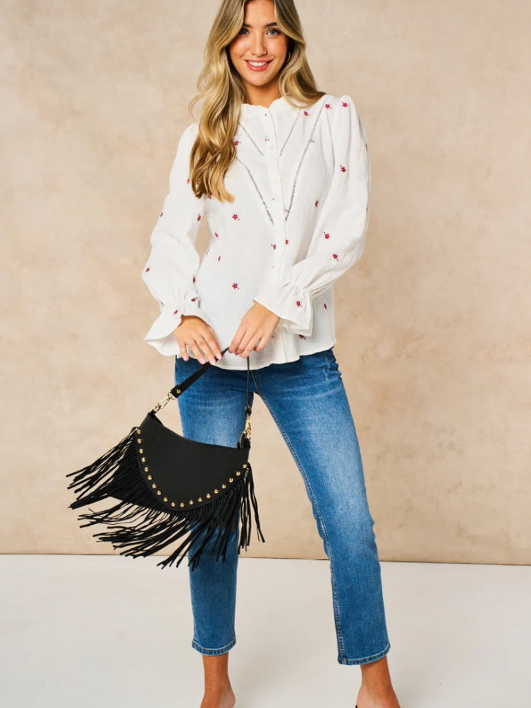 SARTA SELENA SUEDE FRINGED BAG