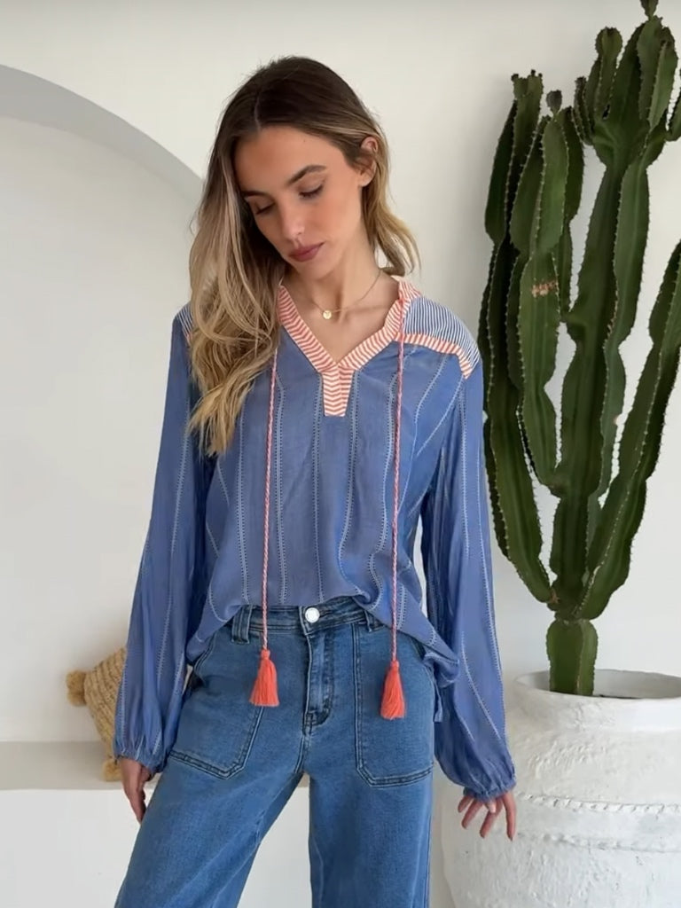 WHITE POETRY SANTORINI BLOUSE