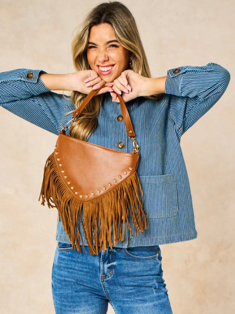 SARTA SELENA SUEDE FRINGED BAG