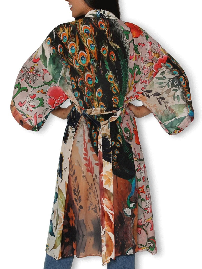 THE ARTISTS LABEL SPLENDOUR PEACOCK LONG KIMONO