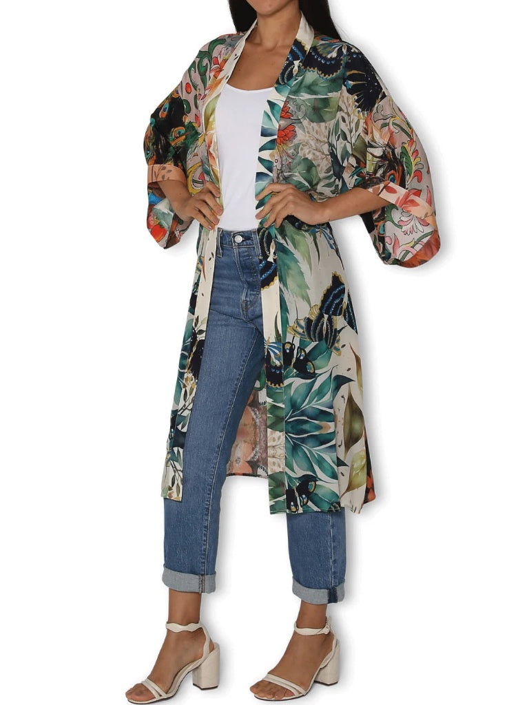 THE ARTISTS LABEL SPLENDOUR PEACOCK LONG KIMONO