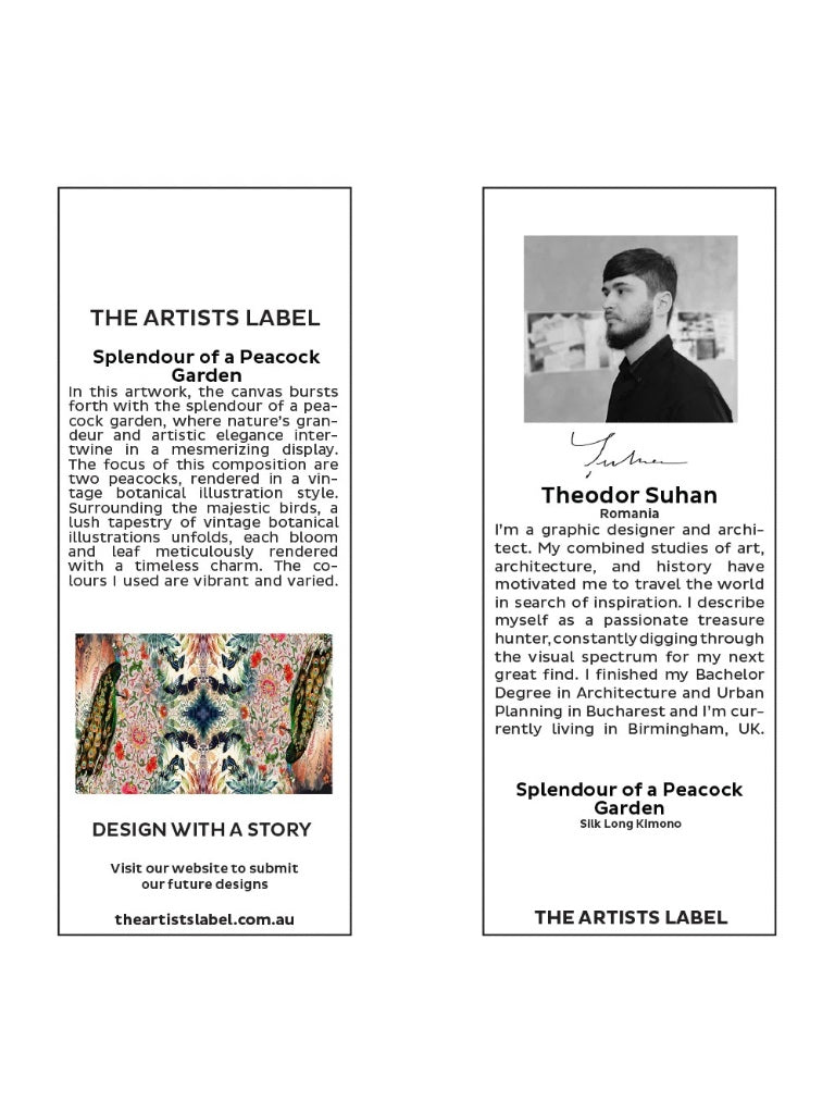 THE ARTISTS LABEL SPLENDOUR PEACOCK LONG KIMONO