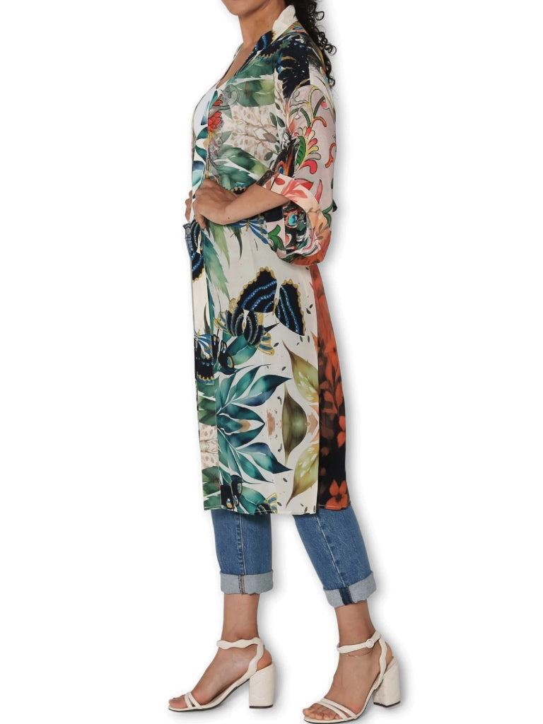THE ARTISTS LABEL SPLENDOUR PEACOCK LONG KIMONO