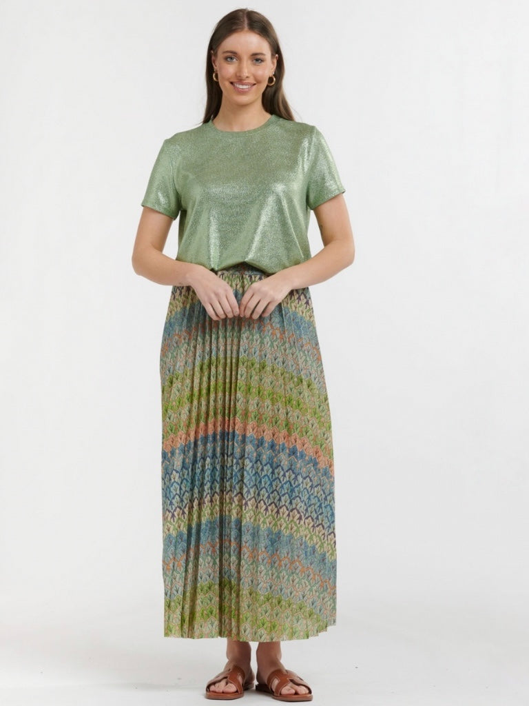 URBAN LUXURY FOREST PLEAT SKIRT