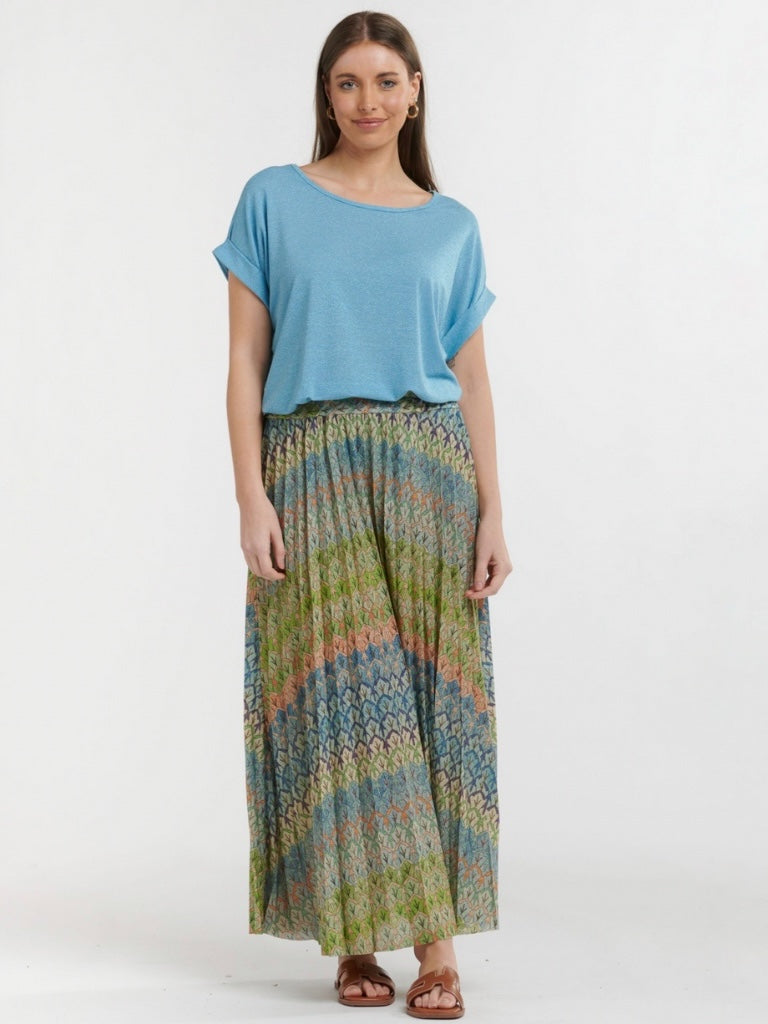 URBAN LUXURY FOREST PLEAT SKIRT