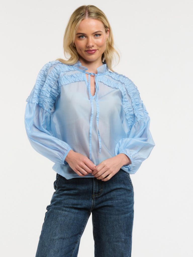 URBAN LUXURY RILEY RUFFLE BLOUSE